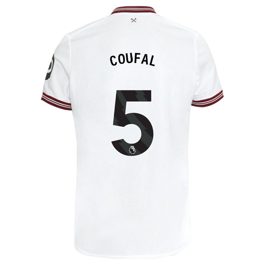 Kids Football Vladimir Coufal #5 White Away Jersey 2023/24 T-Shirt