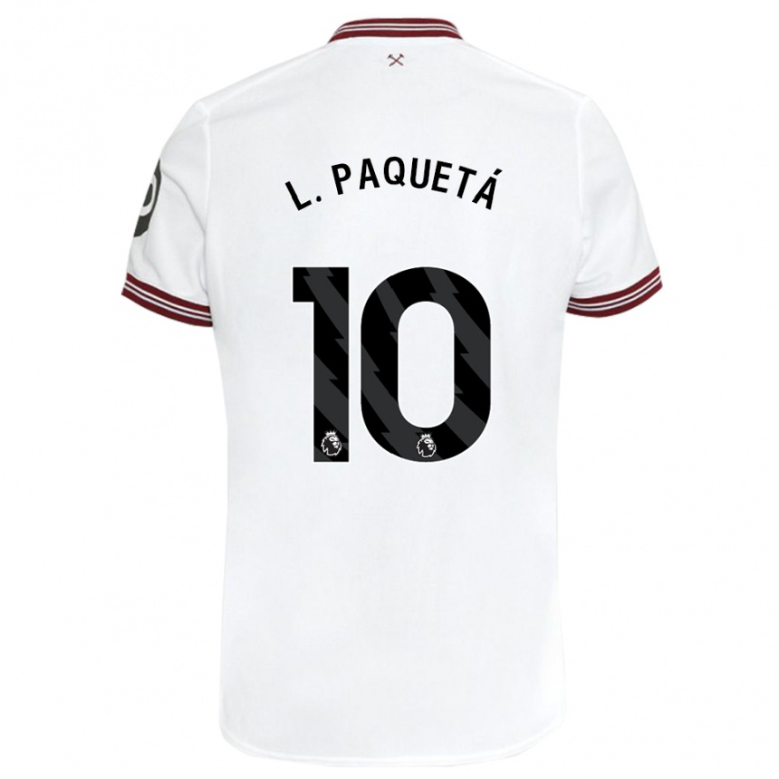 Kids Football Lucas Paqueta #10 White Away Jersey 2023/24 T-Shirt