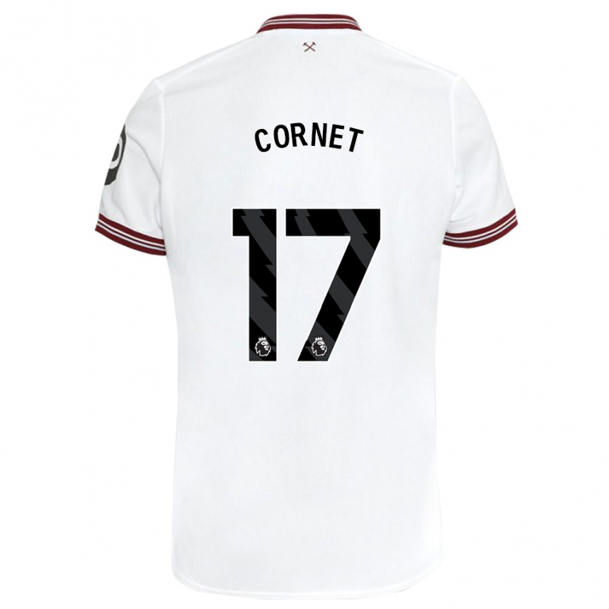 Kids Football Maxwel Cornet #17 White Away Jersey 2023/24 T-Shirt