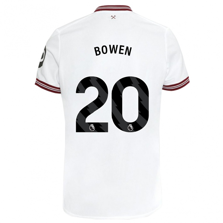 Kids Football Jarrod Bowen #20 White Away Jersey 2023/24 T-Shirt