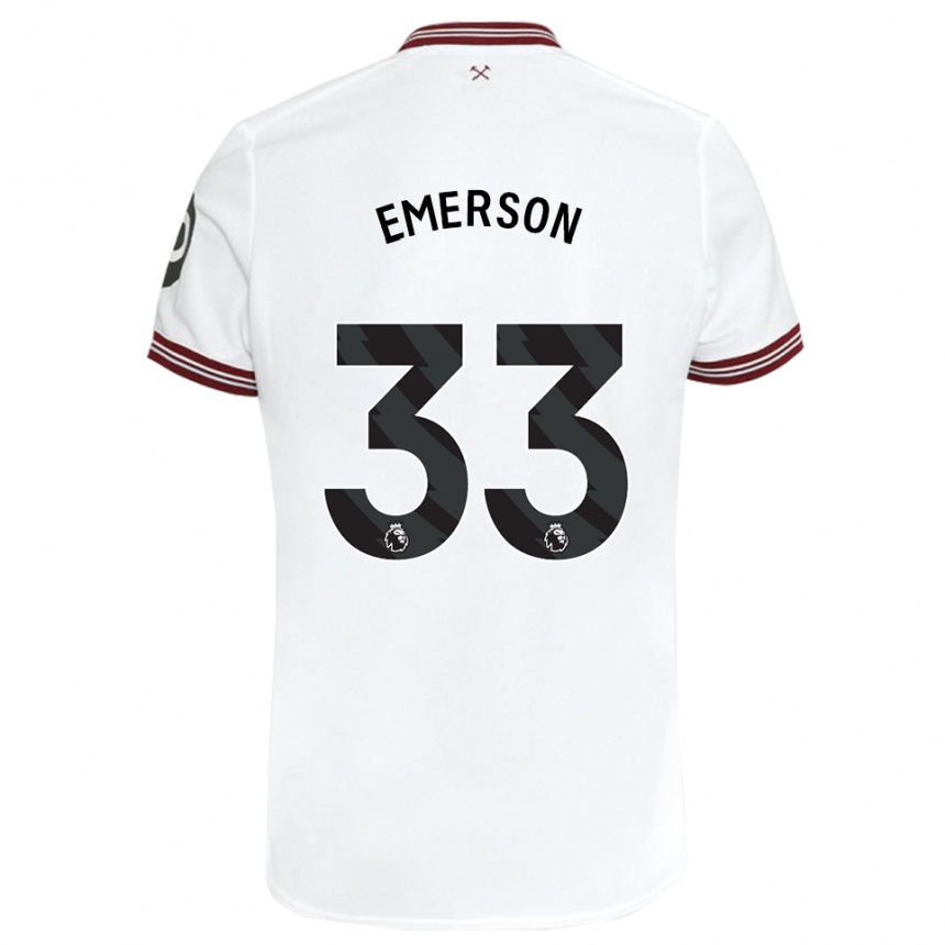 Kids Football Emerson Palmieri #33 White Away Jersey 2023/24 T-Shirt
