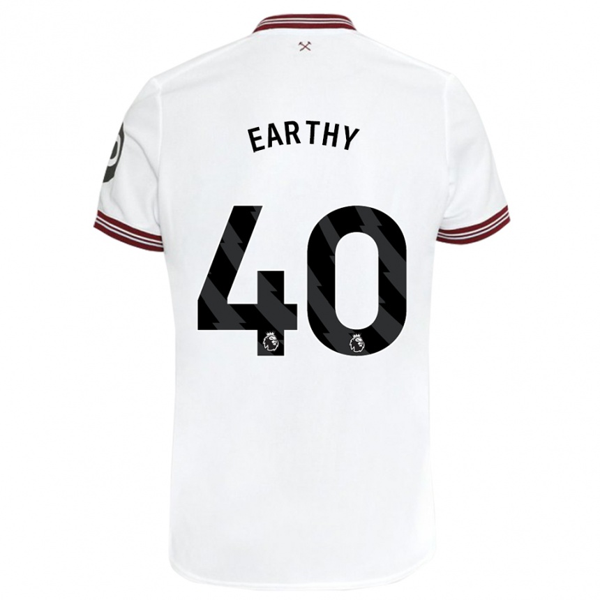 Kids Football George Earthy #40 White Away Jersey 2023/24 T-Shirt