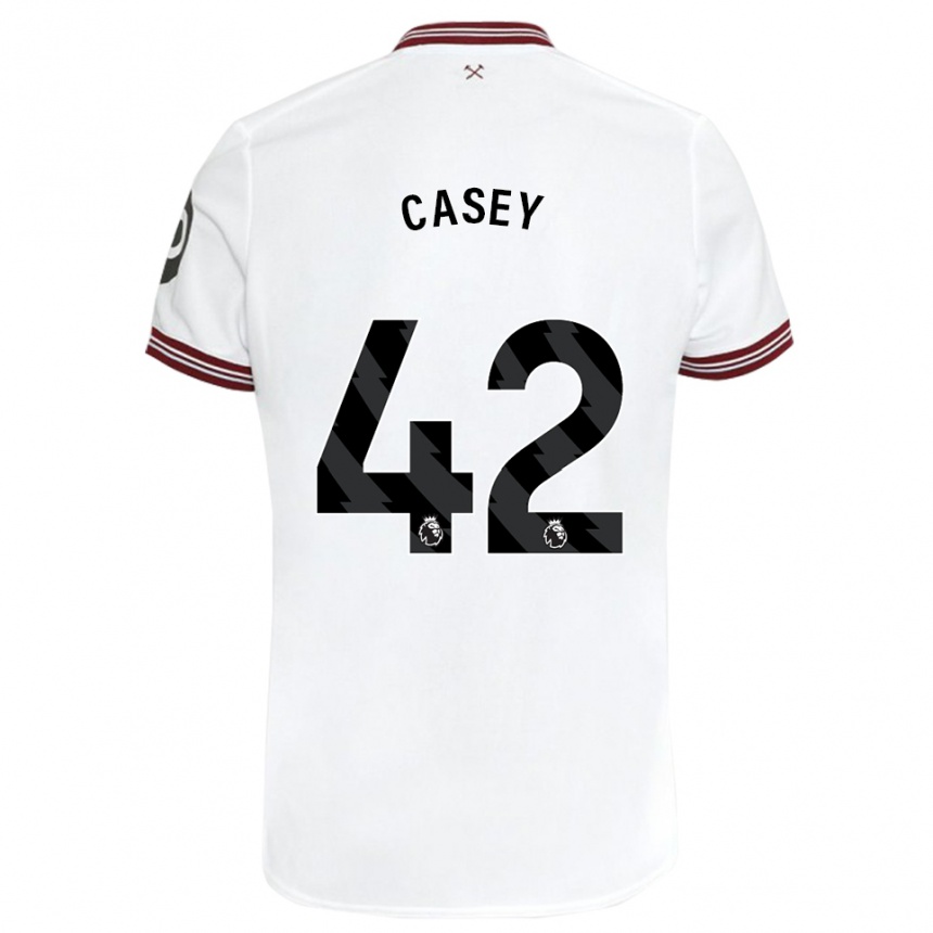 Kids Football Kaelan Casey #42 White Away Jersey 2023/24 T-Shirt