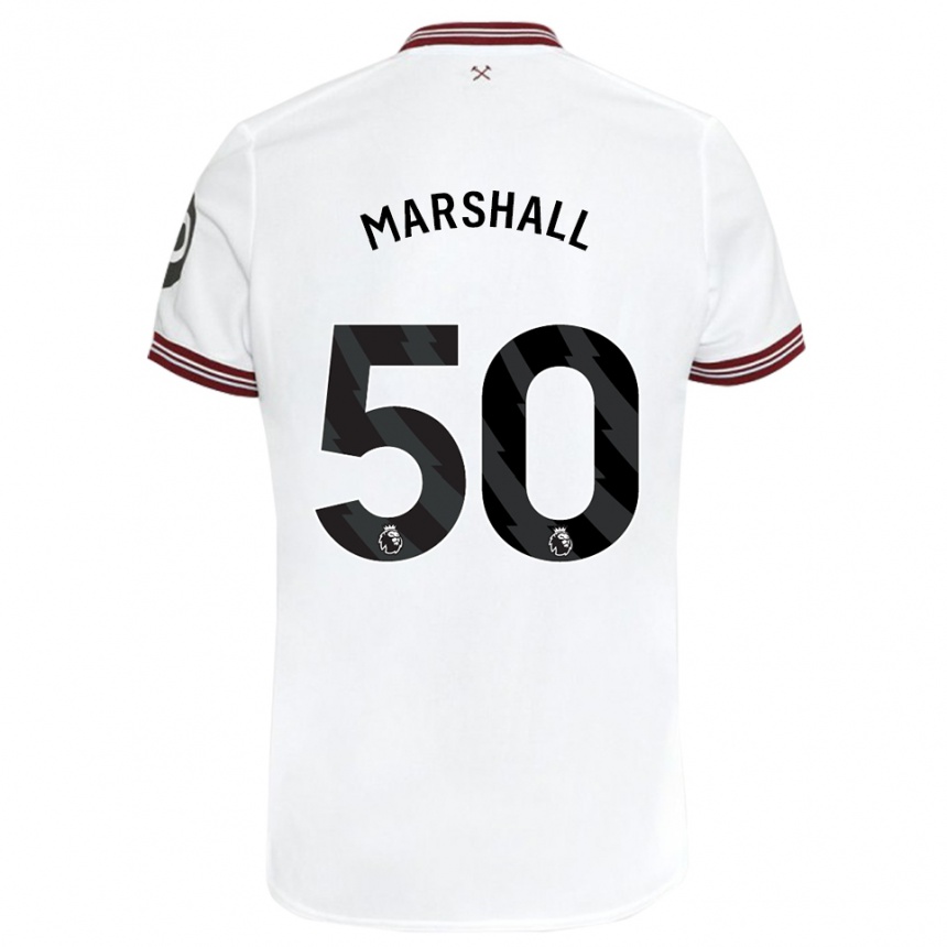 Kids Football Callum Marshall #50 White Away Jersey 2023/24 T-Shirt