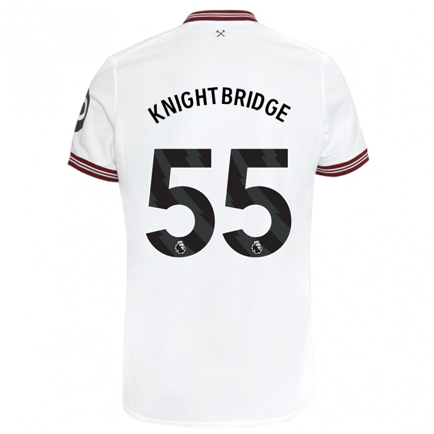 Kids Football Jacob Knightbridge #55 White Away Jersey 2023/24 T-Shirt