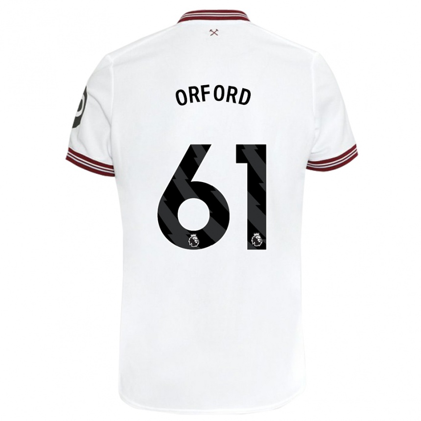 Kids Football Lewis Orford #61 White Away Jersey 2023/24 T-Shirt