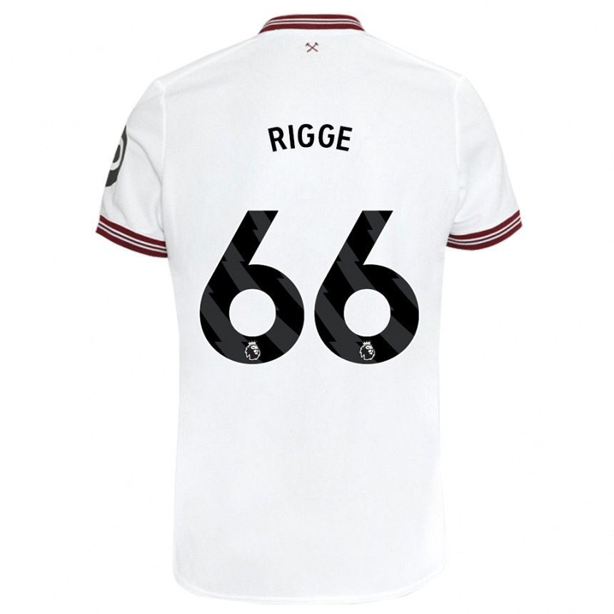 Kids Football Daniel Rigge #66 White Away Jersey 2023/24 T-Shirt