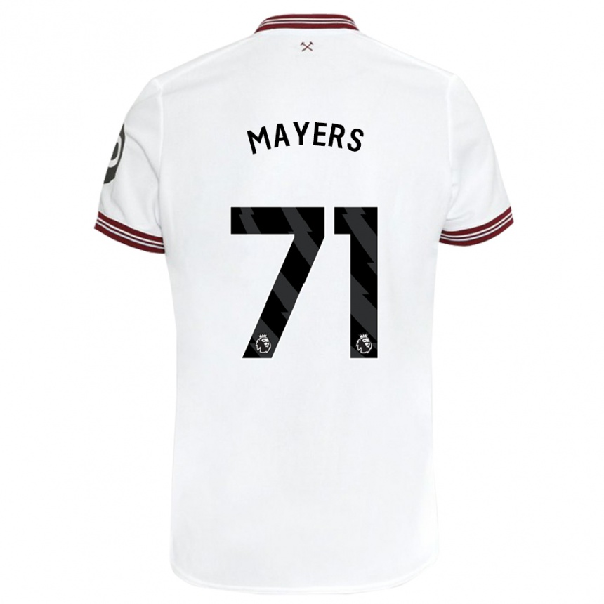 Kids Football Ezra Mayers #71 White Away Jersey 2023/24 T-Shirt