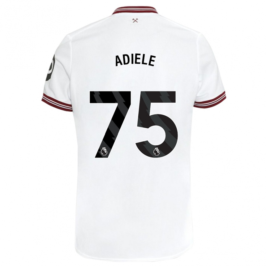 Kids Football Emeka Adiele #75 White Away Jersey 2023/24 T-Shirt