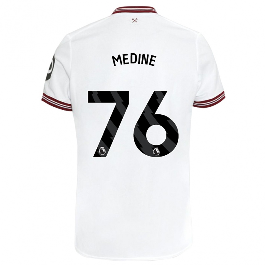 Kids Football Jethro Medine #76 White Away Jersey 2023/24 T-Shirt