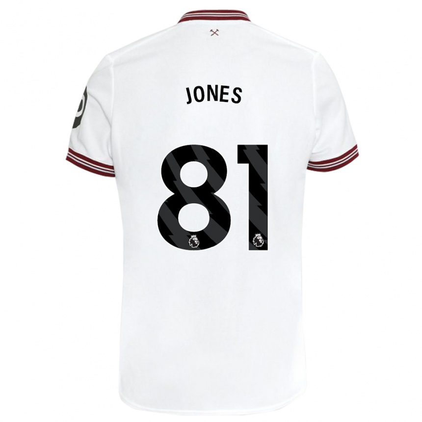 Kids Football Liam Jones #81 White Away Jersey 2023/24 T-Shirt