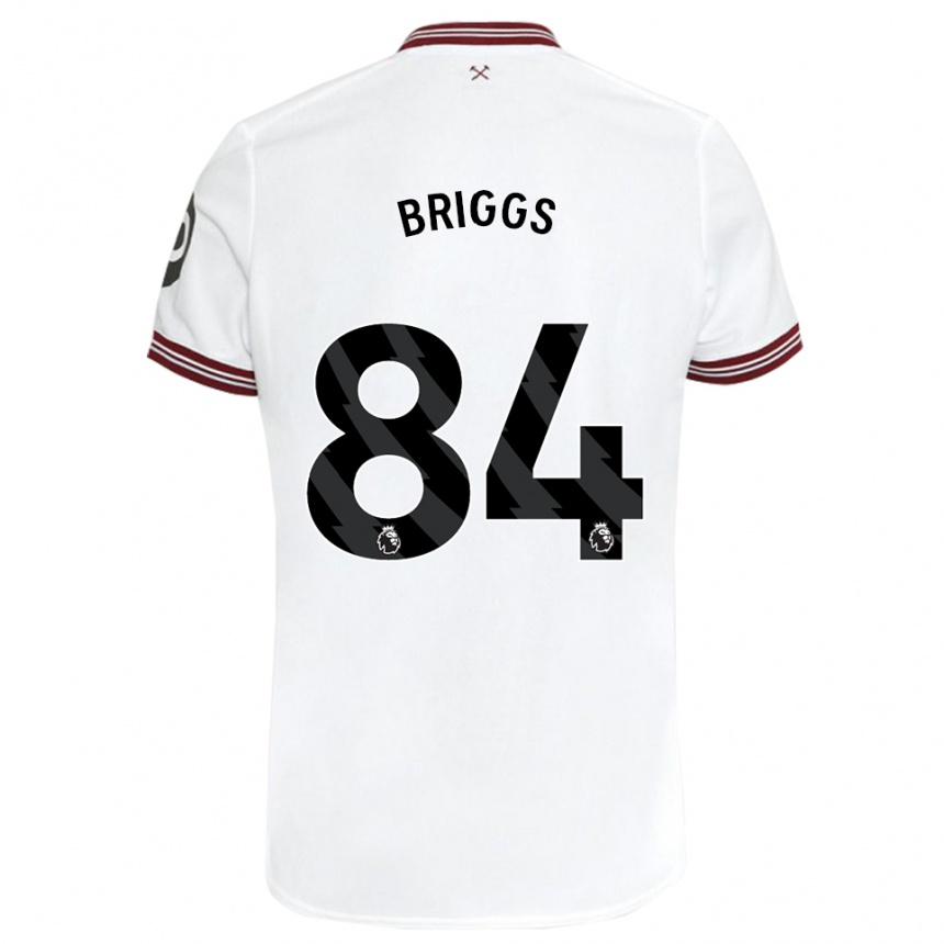 Kids Football Josh Briggs #84 White Away Jersey 2023/24 T-Shirt