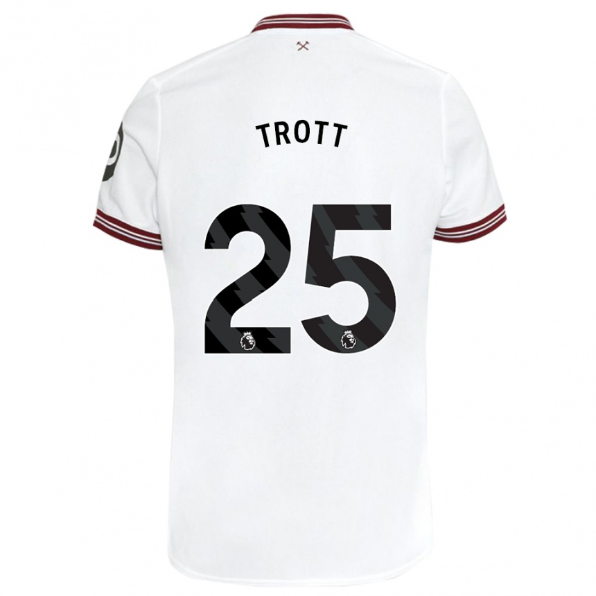 Kids Football Nathan Trott #25 White Away Jersey 2023/24 T-Shirt