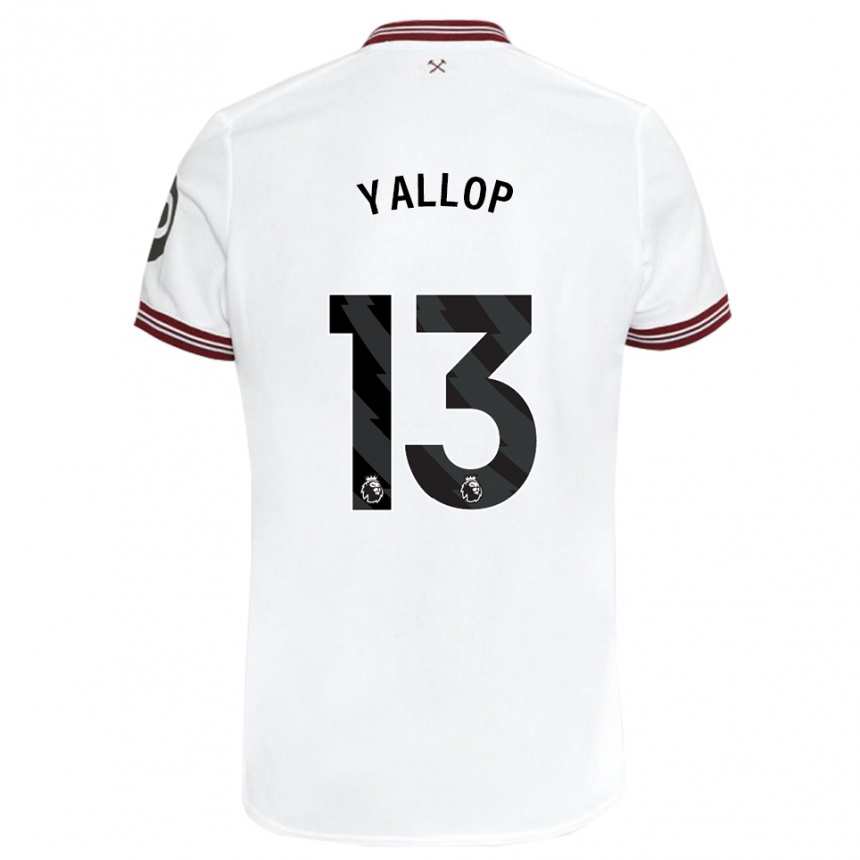 Kids Football Tameka Yallop #13 White Away Jersey 2023/24 T-Shirt