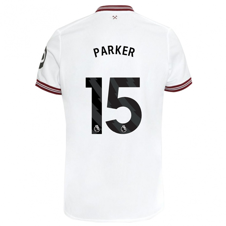 Kids Football Lucy Parker #15 White Away Jersey 2023/24 T-Shirt