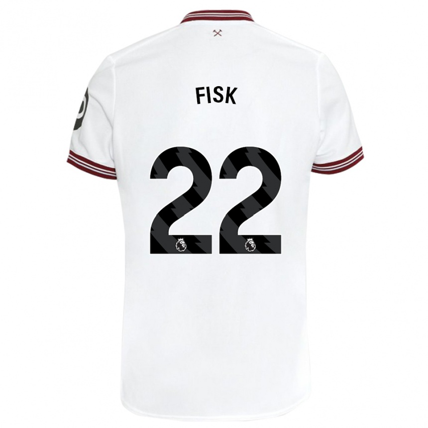 Kids Football Grace Fisk #22 White Away Jersey 2023/24 T-Shirt