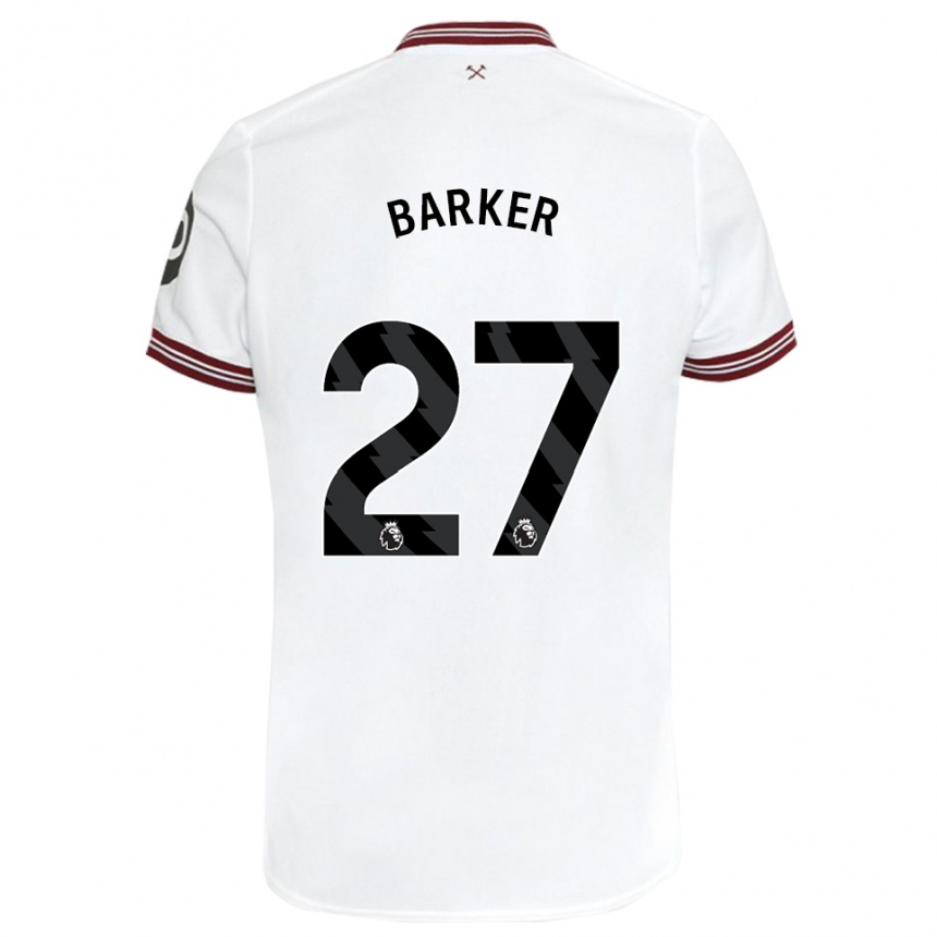 Kids Football Maisy Barker #27 White Away Jersey 2023/24 T-Shirt