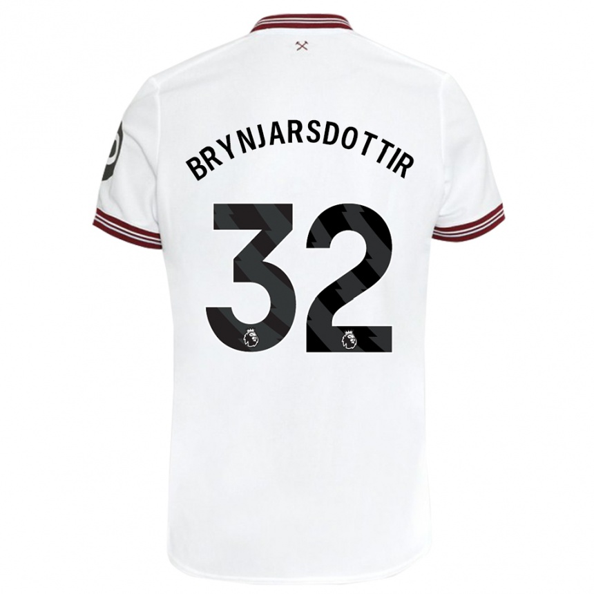 Kids Football Dagny Brynjarsdottir #32 White Away Jersey 2023/24 T-Shirt