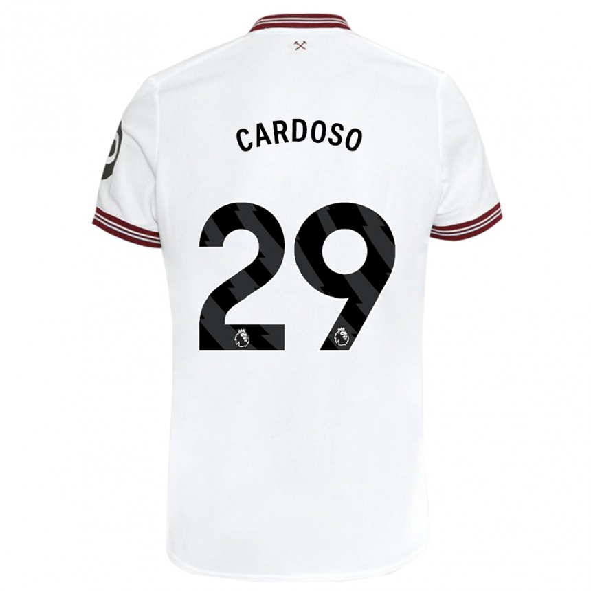 Kids Football Goncalo Cardoso #29 White Away Jersey 2023/24 T-Shirt