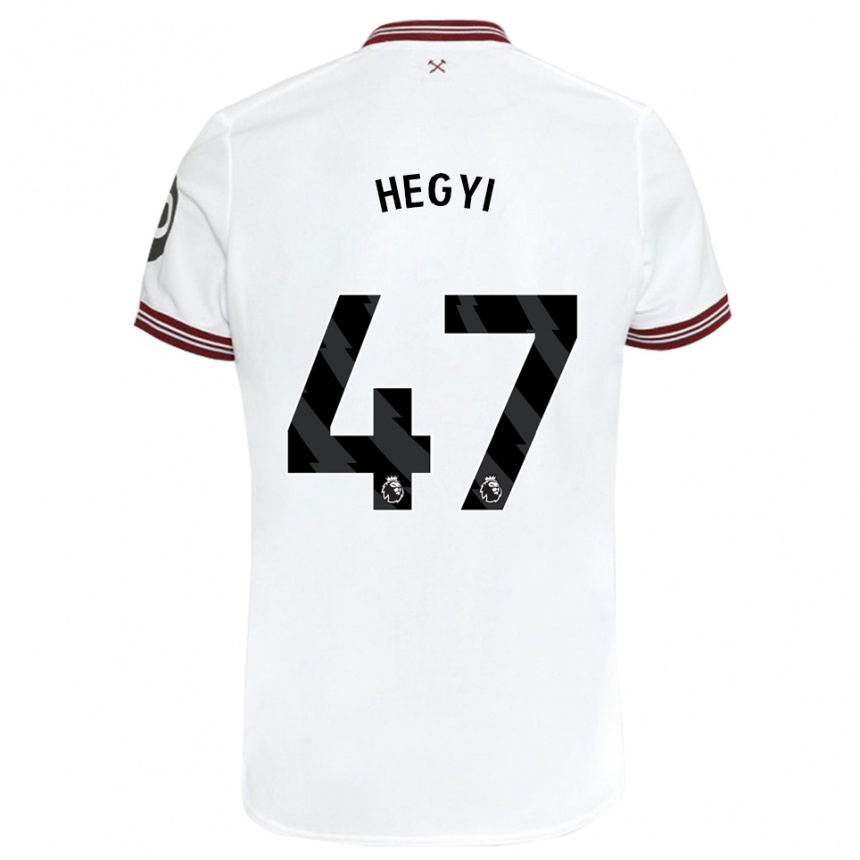 Kids Football Krisztian Hegyi #47 White Away Jersey 2023/24 T-Shirt