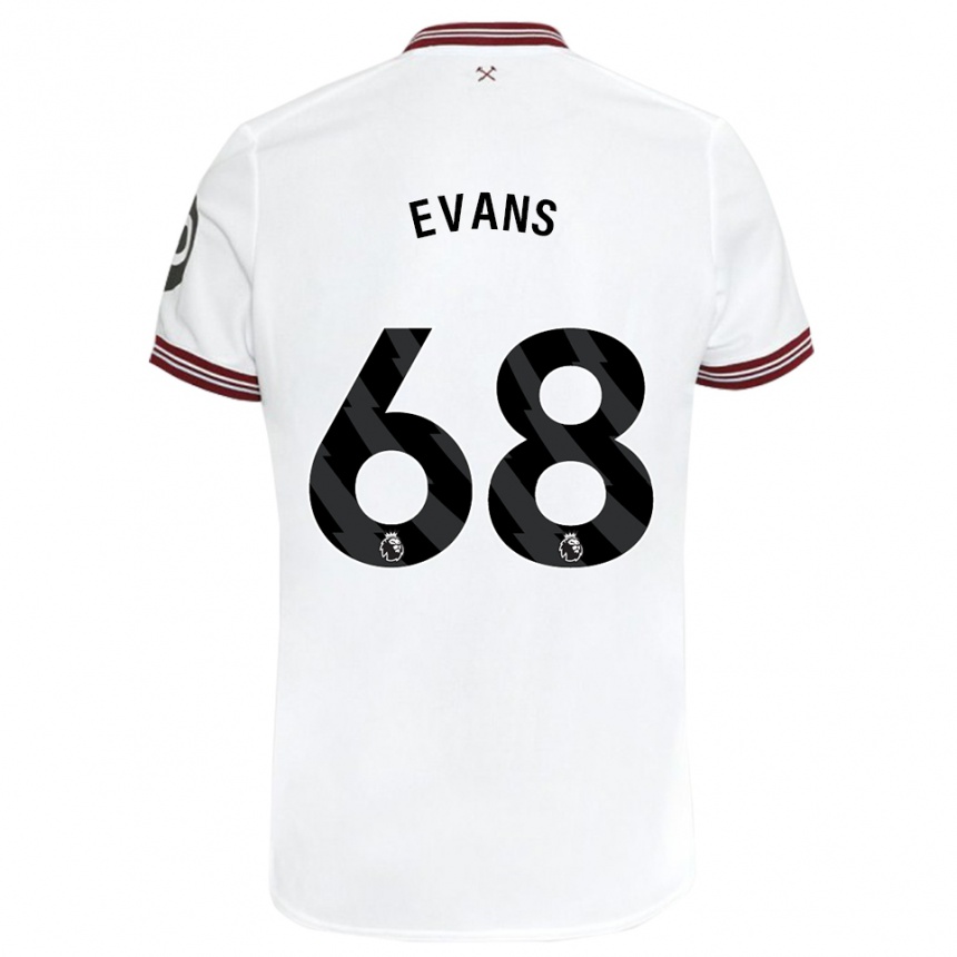 Kids Football Isaac Evans #68 White Away Jersey 2023/24 T-Shirt