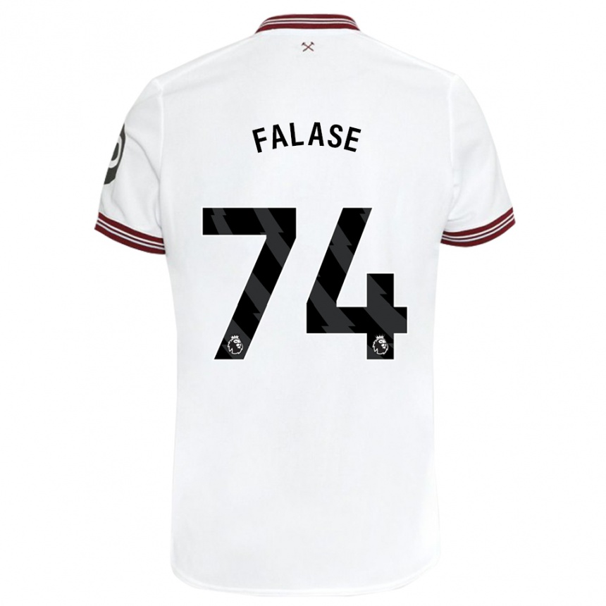 Kids Football Asher Falase #74 White Away Jersey 2023/24 T-Shirt