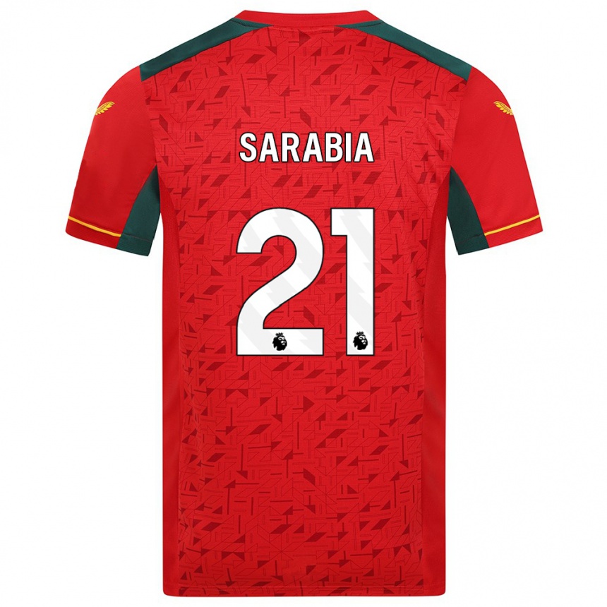 Kids Football Pablo Sarabia #21 Red Away Jersey 2023/24 T-Shirt