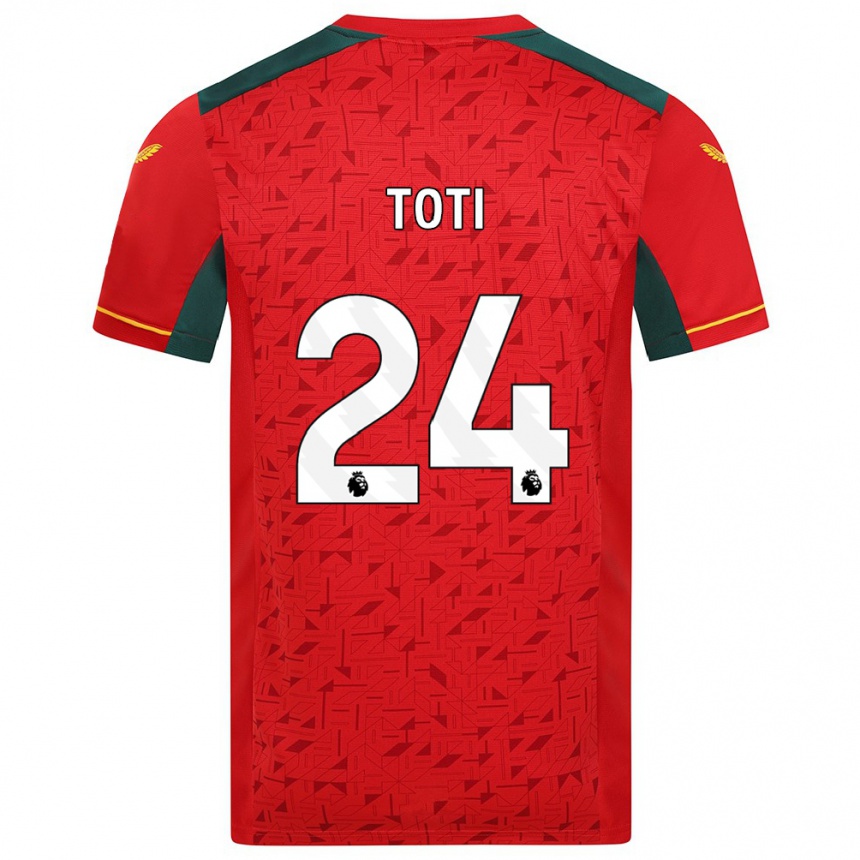 Kids Football Toti #24 Red Away Jersey 2023/24 T-Shirt