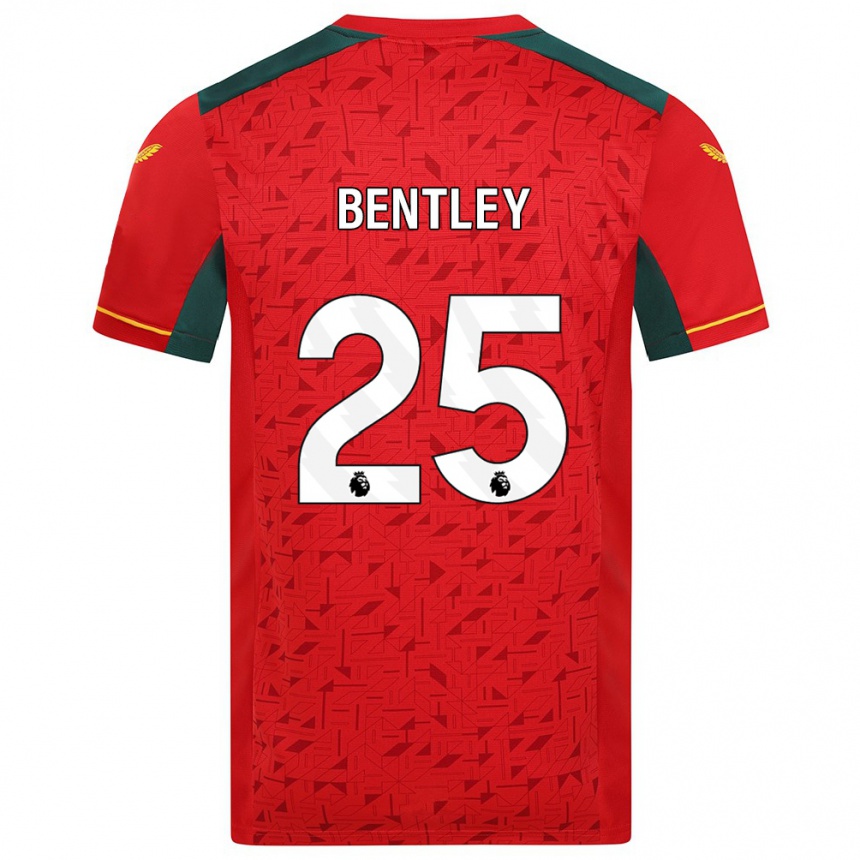 Kids Football Daniel Bentley #25 Red Away Jersey 2023/24 T-Shirt