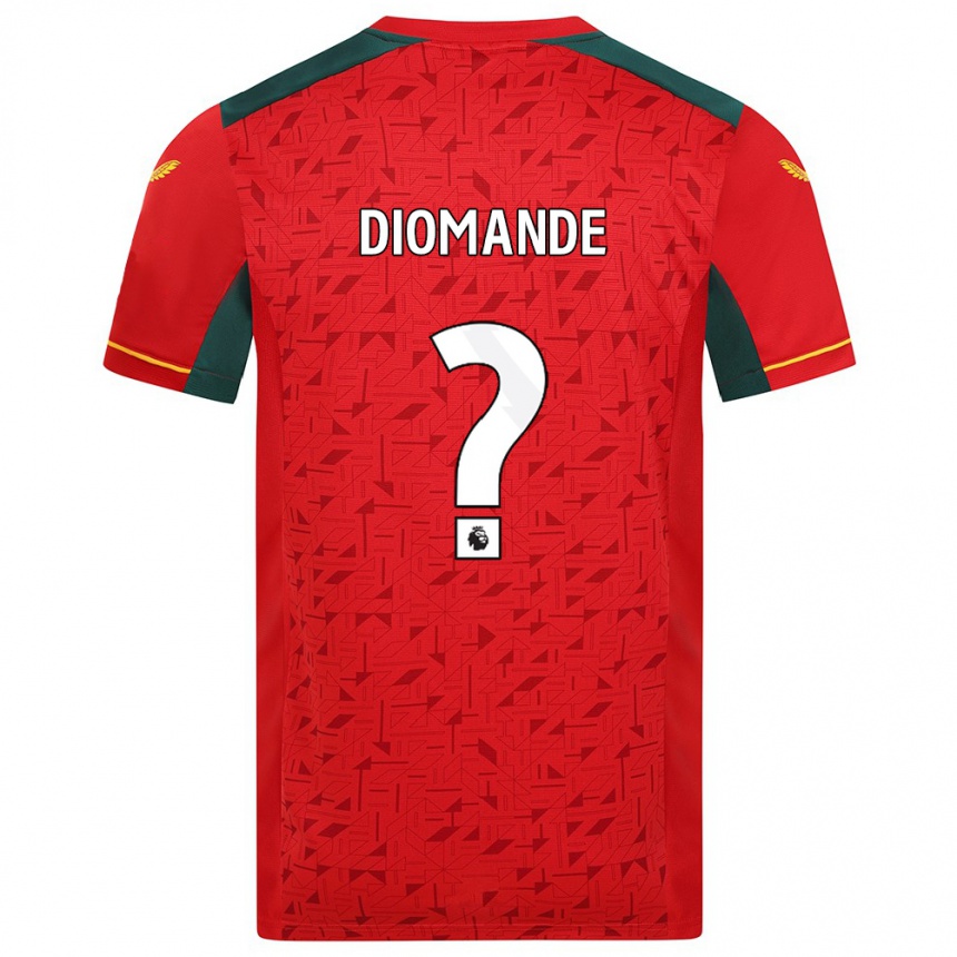 Kids Football Muhamed Diomande #0 Red Away Jersey 2023/24 T-Shirt