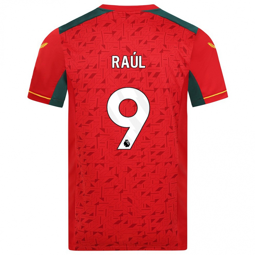 Kids Football Raul Jimenez #9 Red Away Jersey 2023/24 T-Shirt