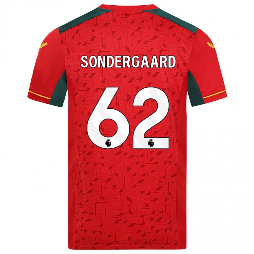 Kids Football Andreas Sondergaard #62 Red Away Jersey 2023/24 T-Shirt