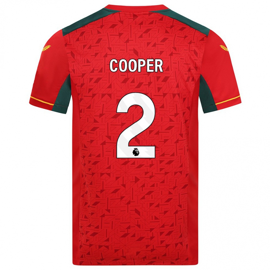 Kids Football Laura Cooper #2 Red Away Jersey 2023/24 T-Shirt