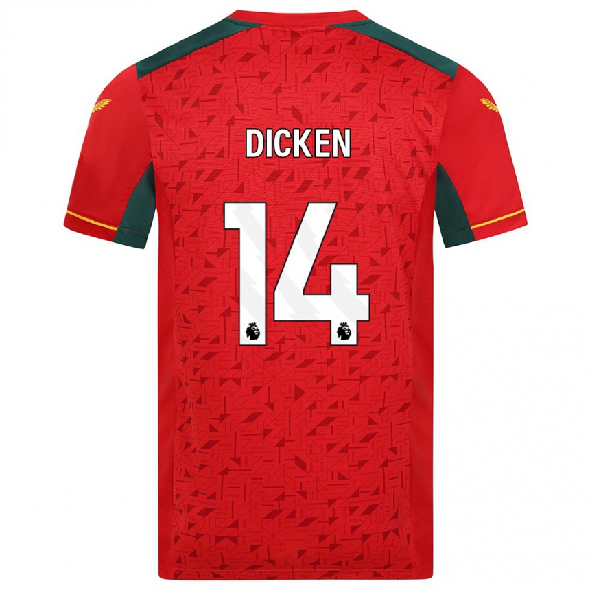 Kids Football Amy Dicken #14 Red Away Jersey 2023/24 T-Shirt