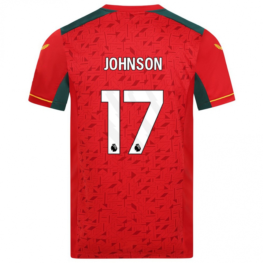 Kids Football Katie Johnson #17 Red Away Jersey 2023/24 T-Shirt