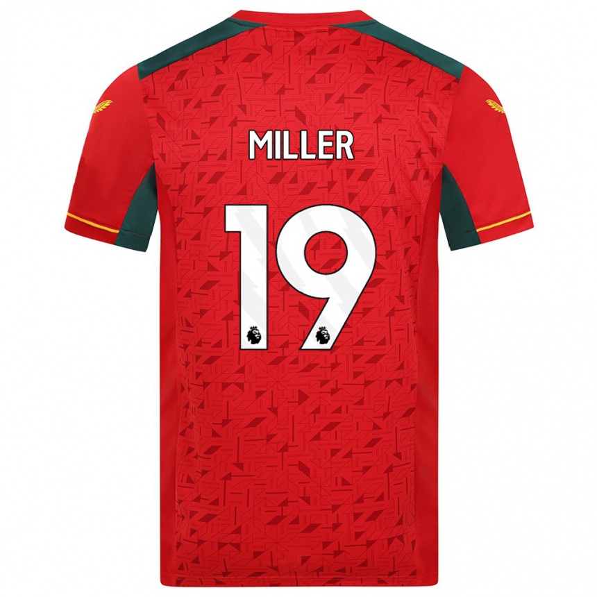 Kids Football Ali Miller #19 Red Away Jersey 2023/24 T-Shirt