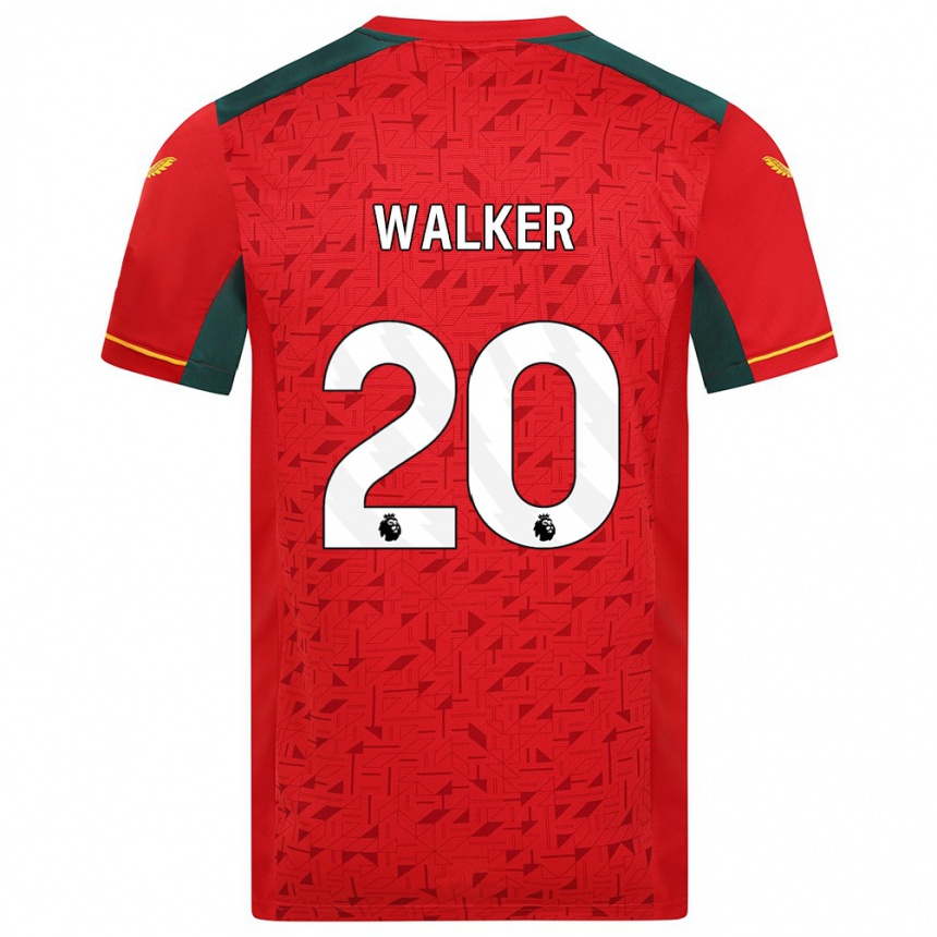 Kids Football Lowri Walker #20 Red Away Jersey 2023/24 T-Shirt