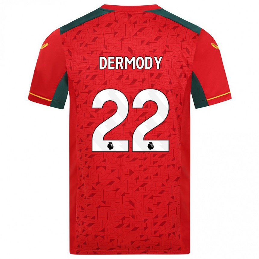 Kids Football Helen Dermody #22 Red Away Jersey 2023/24 T-Shirt