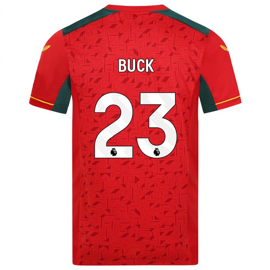 Kids Football Alex Buck #23 Red Away Jersey 2023/24 T-Shirt