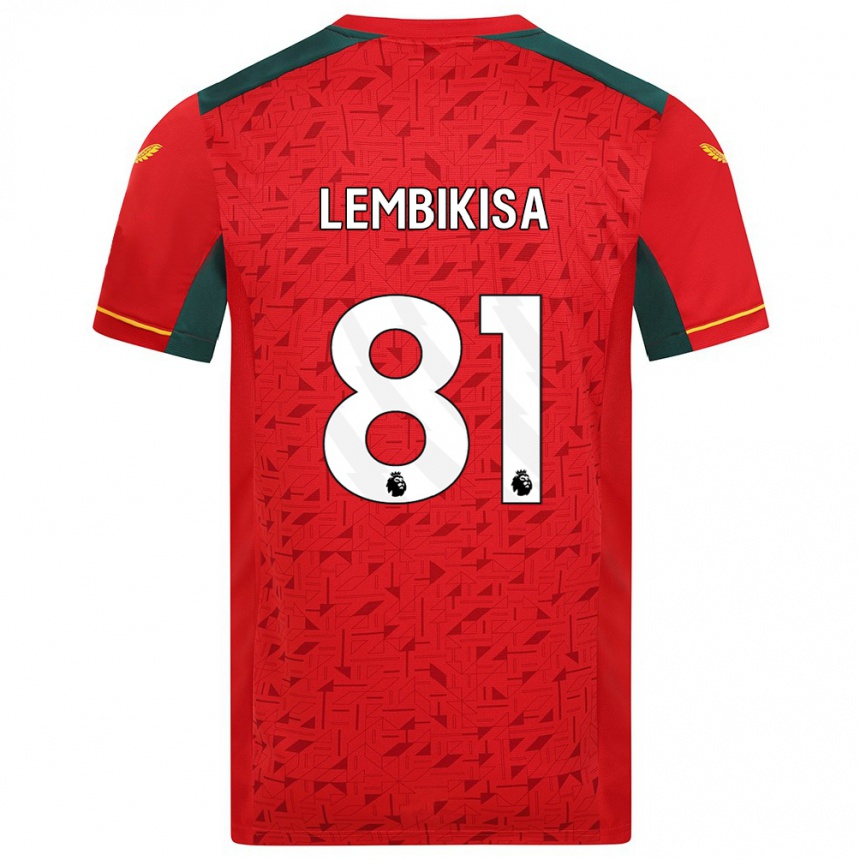 Kids Football Dexter Lembikisa #81 Red Away Jersey 2023/24 T-Shirt