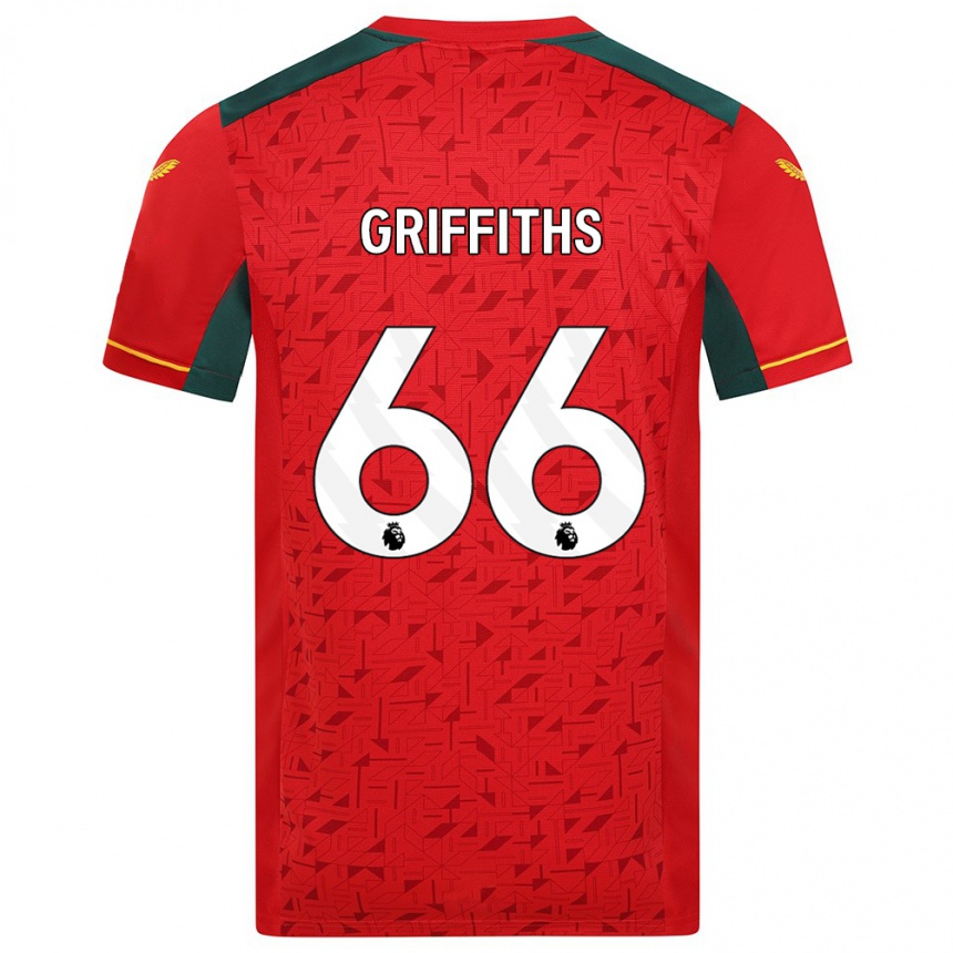 Kids Football Harvey Griffiths #66 Red Away Jersey 2023/24 T-Shirt