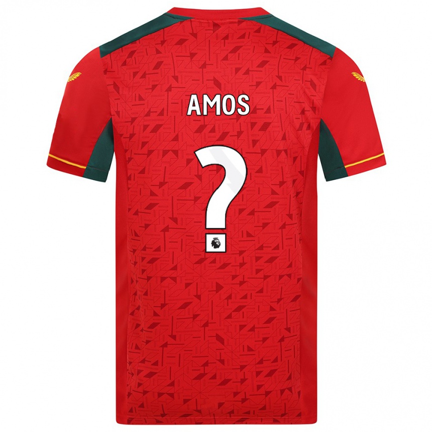 Kids Football Stan Amos #0 Red Away Jersey 2023/24 T-Shirt