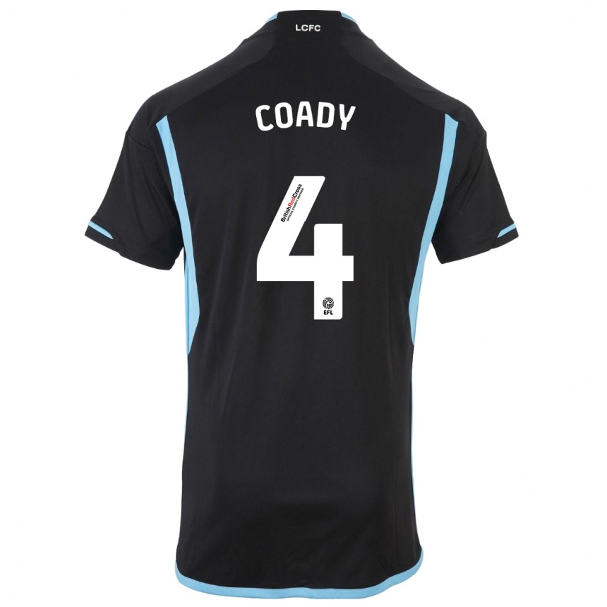 Kids Football Conor Coady #4 Black Away Jersey 2023/24 T-Shirt