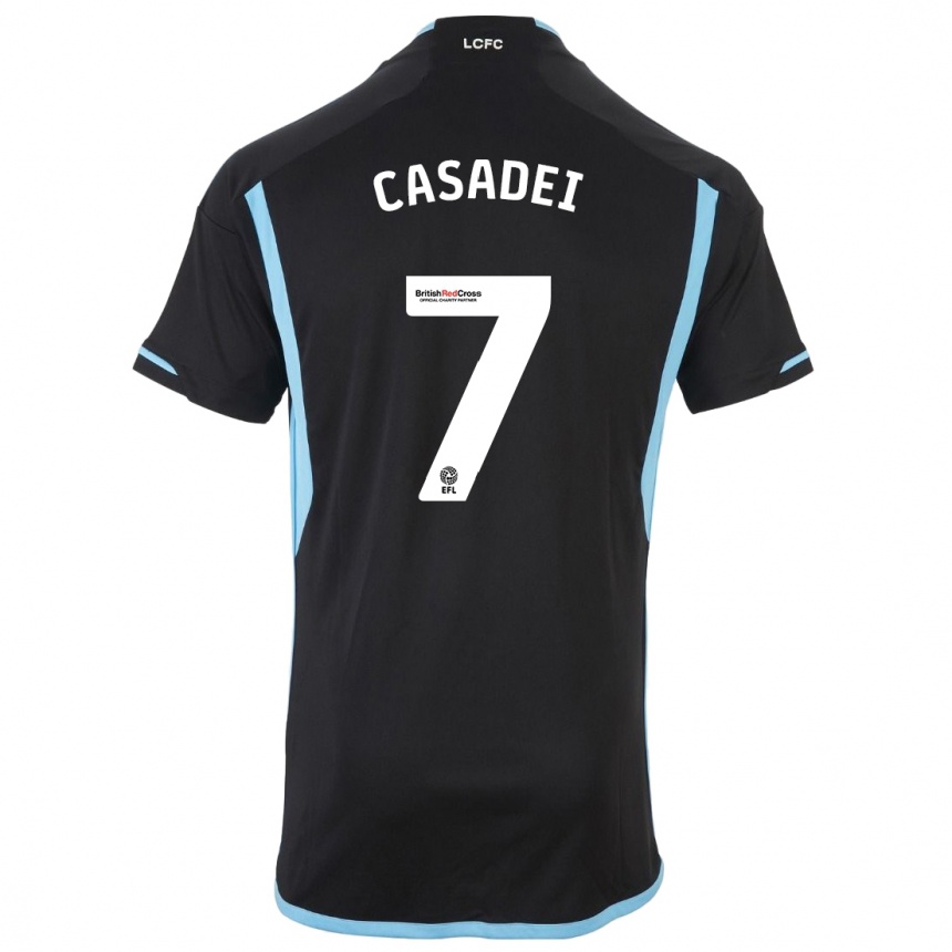 Kids Football Cesare Casadei #7 Black Away Jersey 2023/24 T-Shirt