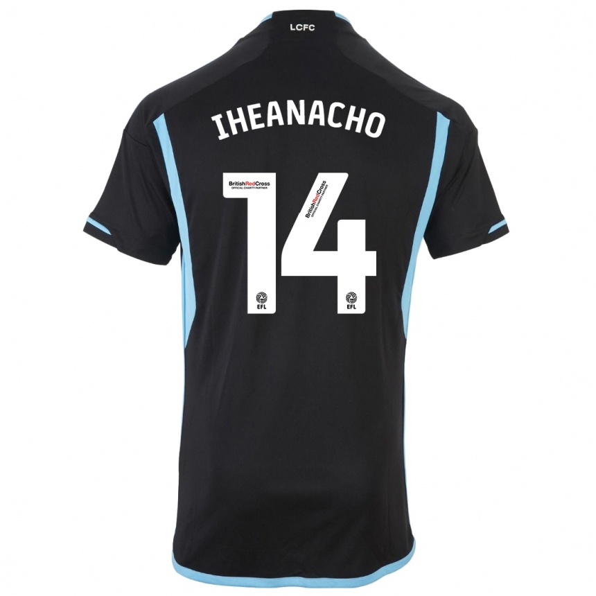 Kids Football Kelechi Iheanacho #14 Black Away Jersey 2023/24 T-Shirt