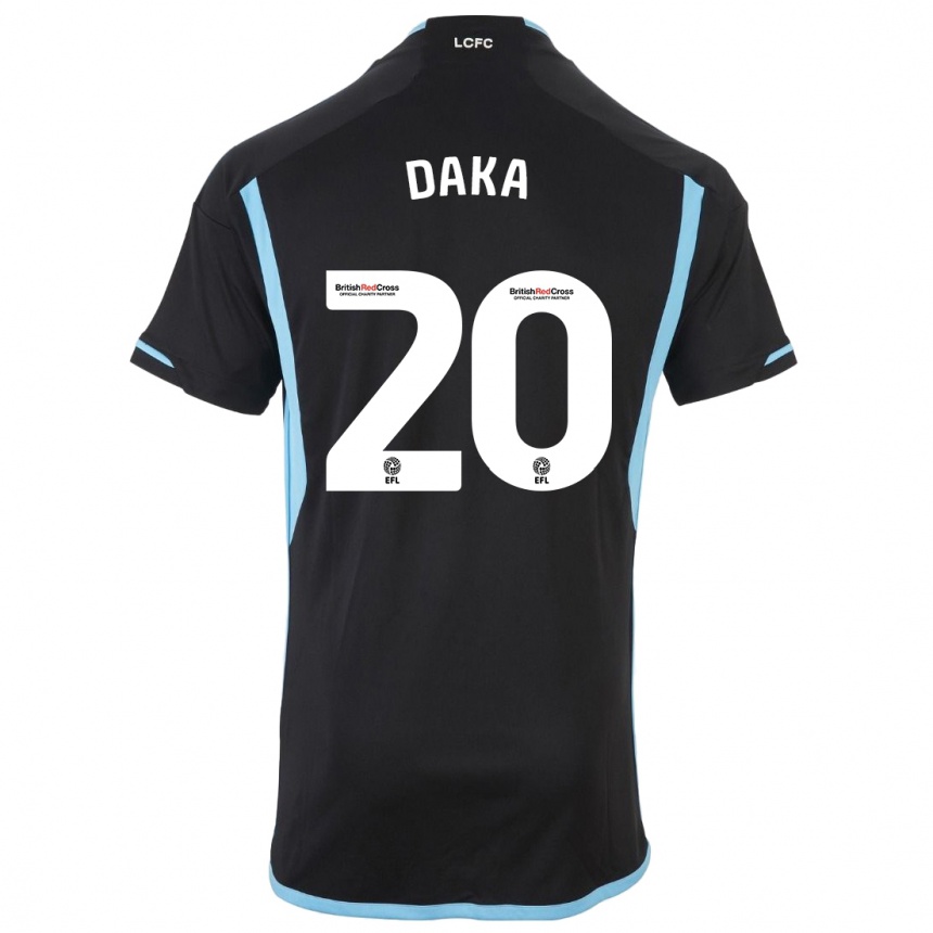 Kids Football Patson Daka #20 Black Away Jersey 2023/24 T-Shirt