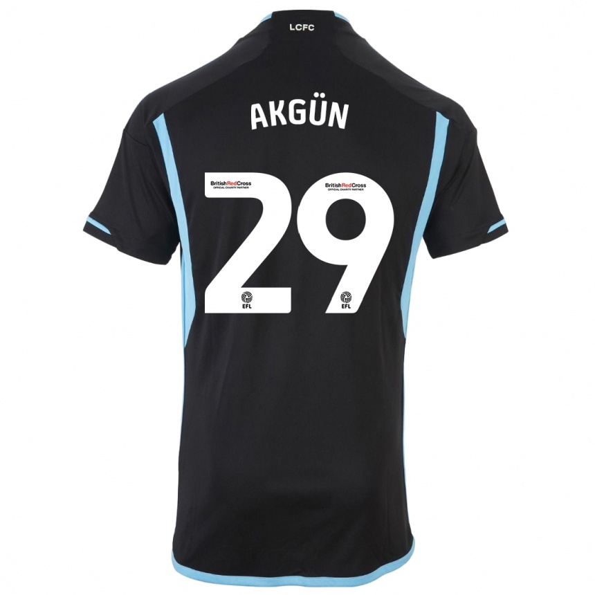 Kids Football Yunus Akgün #29 Black Away Jersey 2023/24 T-Shirt