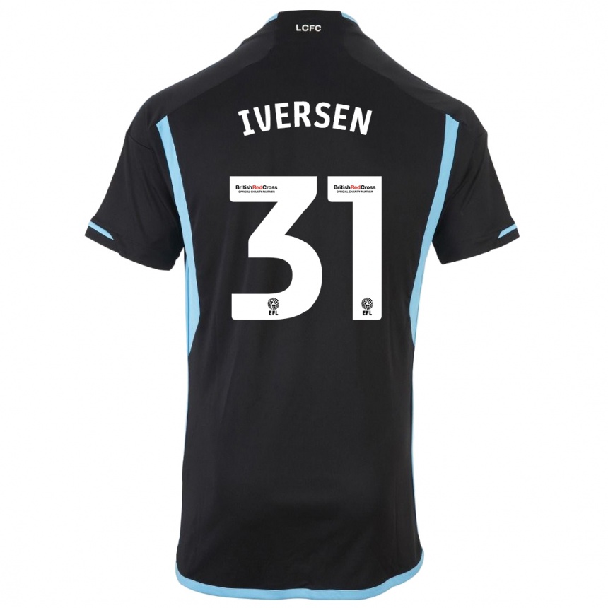 Kids Football Daniel Iversen #31 Black Away Jersey 2023/24 T-Shirt