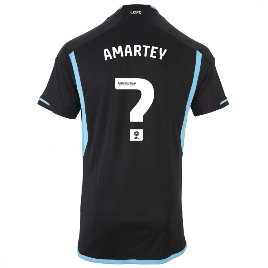 Kids Football Bobby Amartey #0 Black Away Jersey 2023/24 T-Shirt