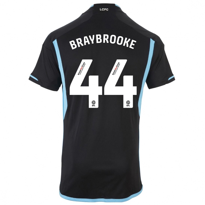 Kids Football Sammy Braybrooke #44 Black Away Jersey 2023/24 T-Shirt